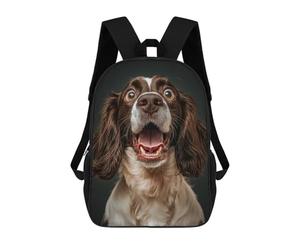 sinyumoney Surprised Springer Spaniel Backpack School Bag Rucksack for Girls Boys Backpacks Large Capacity Kids Back Pack Lightweight School Bags for Children Students 17inch