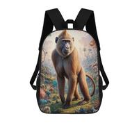 sinyumoney Surreal Baboon Safari Backpack School Lightweight Casual Daypack School Backpacks for Men, Women & Teenage Boys 17inch