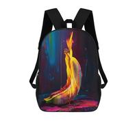 sinyumoney Surreal Banana In Flames Backpack School Bag Lightweight Airport College Students Back Pack for Men, Women & Teenage Boys 17inch