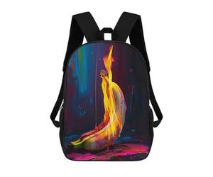 sinyumoney Surreal Banana In Flames Backpack School Bag Lightweight Airport College Students Back Pack for Men, Women & Teenage Boys 17inch