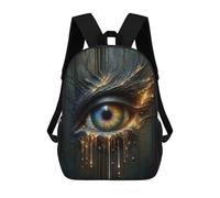 sinyumoney Surreal Eye with Golden Tears Backpack School Fashion Stationery Backpack Waterproof Casual Daypacks for Boys/Girls/Teenagers 17inch