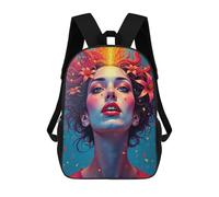 sinyumoney Surreal Human Portrait Children's Backpacks School Backpack 3D Printed Backpack for Kids Travel Rucksacks Book Bags Kids School Bag 17inch