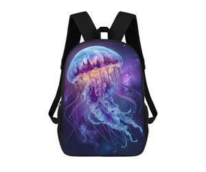 sinyumoney Surreal Jellyfish with Forest And Galaxy School Bags Water Resistant Travel Backpack Computer Bag for Teenage Girls Boys Women Men 17inch