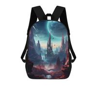 sinyumoney Surreal Landscape Kids School Backpack School Bag 3D Printed School Bag for Boys Elementary And Middle School Students 17inch