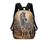 sinyumoney Surreal Mystical Zebra Backpack with Pocket 3D Printed Backpacks, Travel Rucksacks Book Bags Kids School Bag 17inch