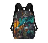 sinyumoney Surreal Pub Beer Elephant School Backpack Daypacks Business Backpack Water Resistant Bookbag for Campus Outdoor Travel Sports 17inch