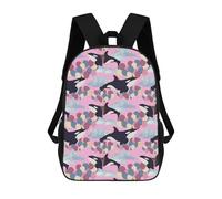 sinyumoney Surreal Sky Flying Orcas Rucksack Fashion Stationery Backpack Waterproof Casual Daypacks for Men/Women 17inch
