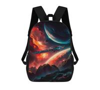sinyumoney Surreal Spaceship Backpack School Bag Rucksack Casual Daypacks School Work Travel Bag for Men, Women & Teenage Boys 17inch