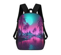 sinyumoney Surreal Synthwave Night Backpacks Kids School Backpack School Bag 3D Printed Fashion School Bags for Boys Elementary And Middle School Students 17inch