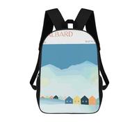 sinyumoney Svalbard Norway Minimalist Travel Children's Backpacks 17inch School Backpack 3D Printed Bag Bookbag for Kids Travel Rucksacks Boy Girl Book Bags Kids School Bag