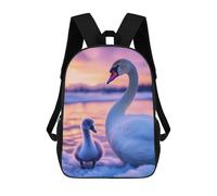 sinyumoney Swan And Cygnet at Sunset Backpacks Children's Backpacks School Bag 3D Printed Children's School Backpack Fashion Travel Backpacks for Kids Elementary Middle School 17inch