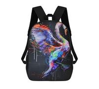 sinyumoney Swan Animal Painting Backpack School Bag Lightweight Schoolbag Dayback Bookbag College for Girl, Teen Girls 17inch