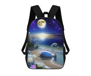 sinyumoney Swan Beautifull School Backpack Lightweight Airport College Students Back Pack- Perfect for Travel, Work And Daily Use 17inch
