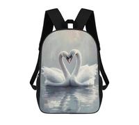 sinyumoney Swan Love Heart Painting -1 Backpack School Bag Large School Backpack for Boys - Perfect for Travel, Work And Daily Use 17inch