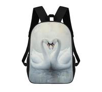 sinyumoney Swan Love Heart Painting Backpack School Computer Rucksack for School/Work/Travel- Perfect for Travel, Work And Daily Use 17inch