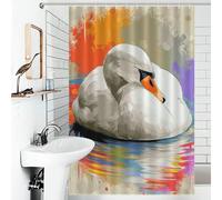 sinyumoney Swan Serenity Abstract Art Bath Shower Curtains Mildew Waterproof Polyester Fabric Soft Fabric Hotel Shower Curtain for Bathtub Shower Stall 46.85x70.87Inch（119x180cm）