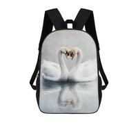 sinyumoney Swans in Heart Shape on Water Backpack School Bag Lightweight Casual Daypack School Backpacks for School/Work/Travel 17inch