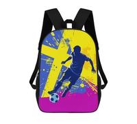 sinyumoney Sweden Soccer Player Silhouette School Backpack Large Water Resistant Laptop Backpack for Teenage Girls Boys Women Men 17inch