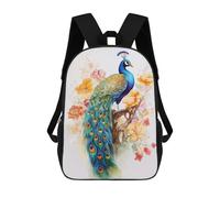 sinyumoney Sweet Peacock Watercolor Backpack School Bag Large School Backpack for Boys for Teenage Girls Boys Women Men 17inch
