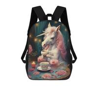 sinyumoney Sweet Xmas Tea Unicorn School Backpack Lightweight Airport College Students Back Pack for Teenage Girls Boys Women Men 17inch