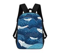 sinyumoney Swimming Baby Whales School Bags Daypacks Business Backpack Water Resistant Bookbag for School/Work/Travel 17inch
