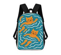 sinyumoney Swimming Cats Illustration Backpack School Bag Business Laptop Rucksack Bag Unisex Casual Daypack for School/Work/Travel 17inch