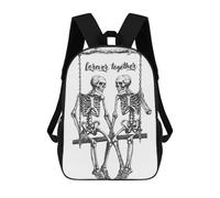 sinyumoney Swing Skeleton Love School Backpack Large Lightweight Casual Backpack for Boys/Girls/Teenagers 17inch