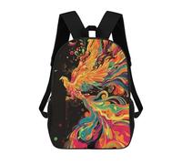 sinyumoney Swirling Colour Phoenix Children's Backpacks School Backpack 3D Printed for Kids Travel Rucksacks Book Bags Kids 17inch School Bag