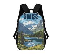 sinyumoney Swiss National Park 3D Printed School Backpack Casual Children's Backpacks 3D Printed School Bag for Boys Elementary And Middle 17inch