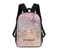 sinyumoney Sydney City Map Australia Backpack School Lightweight Schoolbag Dayback Bookbag College for Men, Women & Teenage Boys 17inch