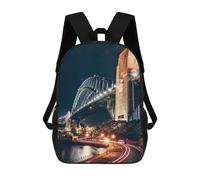 sinyumoney Sydney Harbour Bridge 3D Printed 17inch School Bag Children's School Backpack Travel Backpacks Casual Fashion Bag for Kids School Students