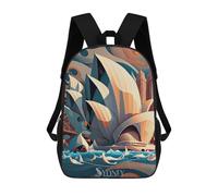 sinyumoney Sydney Opera House 1 Children's School Backpack 3D Printed for Kids Travel Rucksacks Book Bags Kids School Bag 17inch