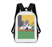 sinyumoney Sydney Opera House Vintage Backpacks Kids Student Schoolbag,3D Printed Backpacks,Elementary And Middle School Students Backpacks for Boys Girls 17inch