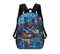 sinyumoney Sydney Skyline Night Backpack School Bag Secondary Causal Travel High School Bags - Perfect for Travel, Work And Daily Use 17inch