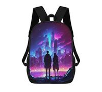 sinyumoney Synthetic Skyscape Lovers 17 Inch Backpack School Bag Rucksack for Girls Boys Large Capacity Kids Back Pack Lightweight School Bags for Children Students