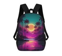 sinyumoney Synthwave Abstract Vibes Rucksack Daypacks Business Backpack Water Resistant Bookbag for Men/Women 17inch