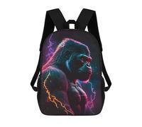 sinyumoney Synthwave Gorilla School Backpack Schoolbags For Girls Boys Backpack With Pocket Fashion School Bag Kids Backpack 17inch