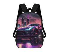sinyumoney Synthwave Sportscar School Backpack 3D Printed School Bags Boys Girls Laptop Backpack for Kids/Students/Adults 17inch