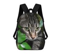 sinyumoney Tabby Cat Peeking Through Greenery School Backpack Water Resistant School Bag Business Backpack for Boys/Girls/Teenagers 17inch