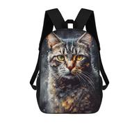 sinyumoney Tabby Cat Portrait Backpack 3D Print Kids Bag Elementary Students Daypack Lightweight School Bag for Children Girls Boys Nursery Lunch Pack 17inch