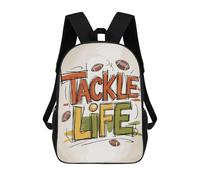 sinyumoney Tackle Life Football Graphic School Backpack Water Resistant School Bag Business Backpack for Girls Boys Teenage 17inch