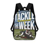 sinyumoney Tackle The W ootball Poster Backpack School High Secondary School Bags Casual Backpack for Camping Outdoor Adventures And Daily Travel 17inch