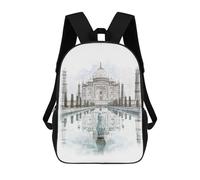 sinyumoney Taj Mahal Kids School Backpack 3D Printed Backpacks Fashion School Bag Rucksacks for Boys Elementary And Middle School Students 17inch