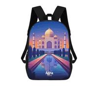 sinyumoney Taj Mahal Night View 3D Printed Children's School Backpack for Kids High Capacity Travel Rucksacks Book Bags Kids School Bag Back Pack 17inch
