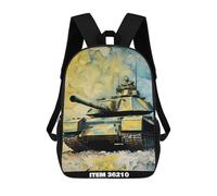 sinyumoney Tank Leopard Children's School Backpack 3D Printed for Kids Travel Rucksacks Book Bags Kids School Bag 17inch