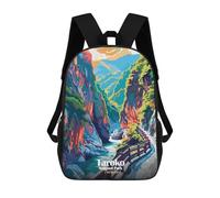 sinyumoney Taroko National Park Taiwan Illustration School Backpack for Girls Backpack Water Repellent Casual Daypack Lightweight Rucksack Boy Girl School Backpack 17inch
