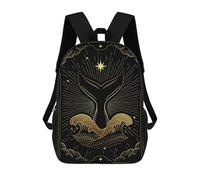 sinyumoney Tarot The Wale Backpack 3D Printed Children's School Backpack for Kids High Capacity Travel Rucksacks Book Bags Kids School Bag Back Pack 17inch