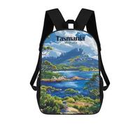 sinyumoney Tasmania Landscape Backpacks Kids School Backpack School Bag 3D Printed Fashion School Bags for Boys Elementary And Middle School Students 17inch