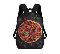 sinyumoney Tasty Salami Pizza 3D Printed Children's School Backpack for Kids High Capacity Travel Rucksacks Book Bags Kids School Bag Back Pack 17inch