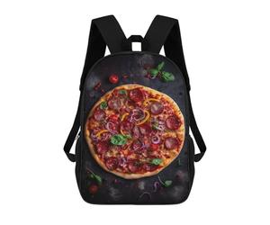 sinyumoney Tasty Salami Pizza Backpack School Bag Large School Backpack for Boys for Camping Outdoor Adventures And Daily Travel 17inch